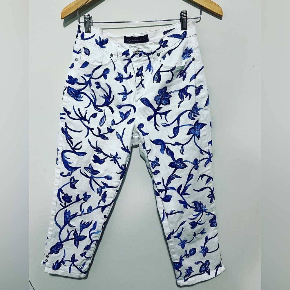 Hand painted Willow inspired long capri pants